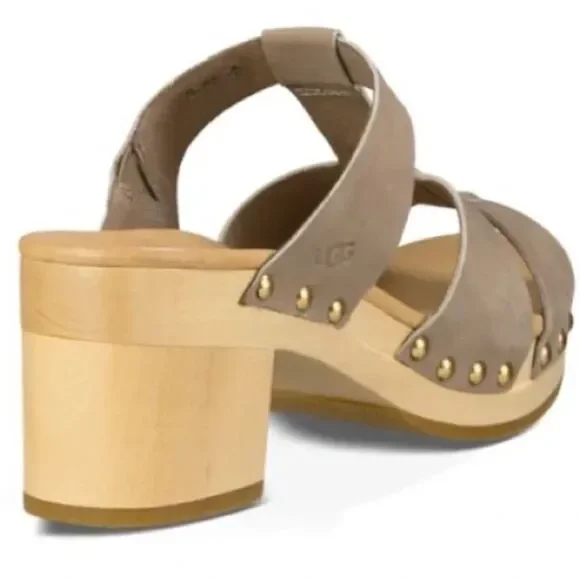 UGG Jennie Wedge Heels Sandals Soft Tan like new women’s 8 - Picture 3 of 8